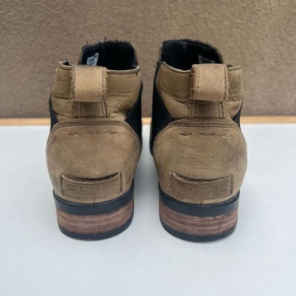 Sorel Emelie Chelsea Ankle Boots Waterproof Brown Suede Leather Womens Size 7 - Picture 3 of 10